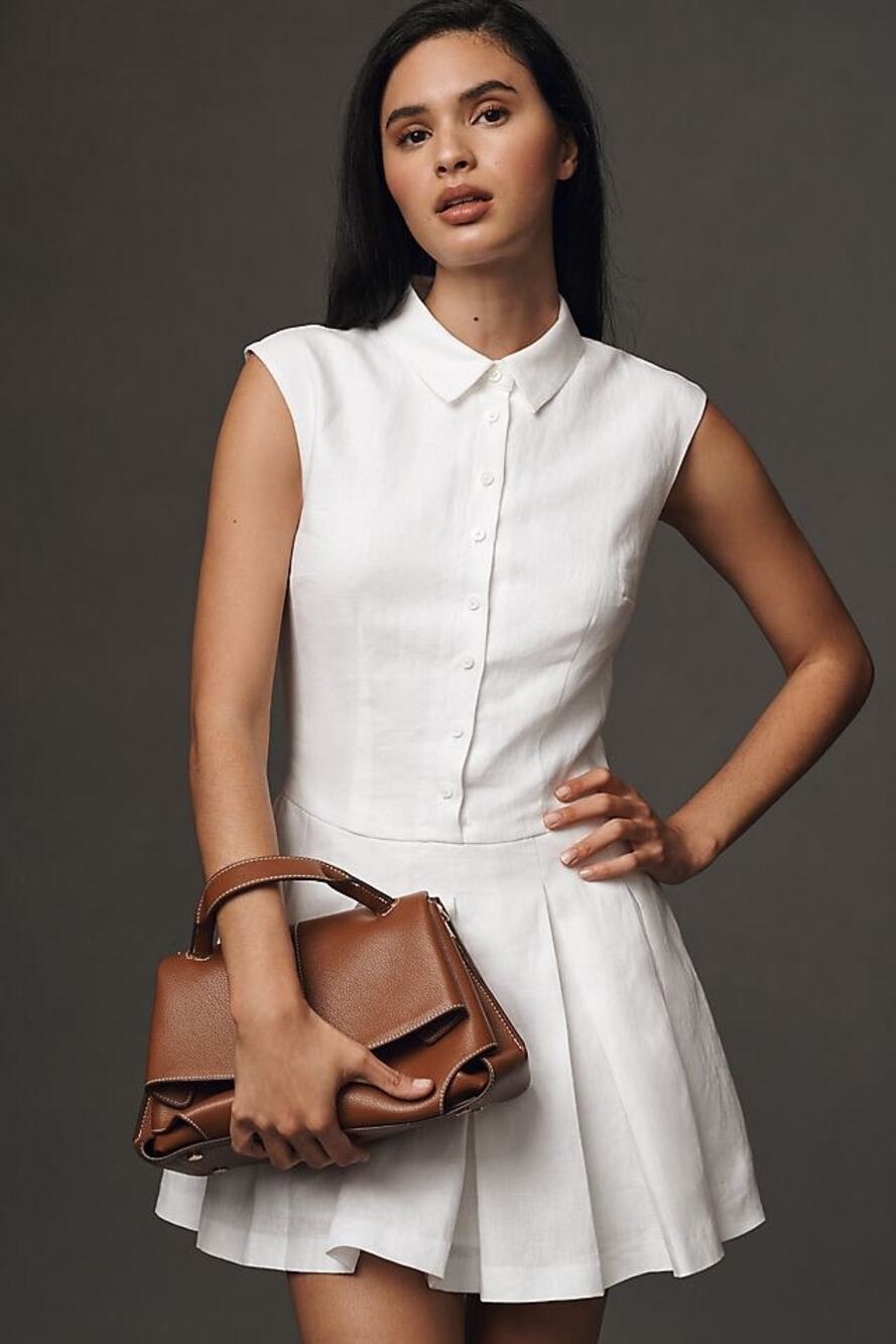 NWT Reformation Arella Linen Mini Dress White - Size: 8
